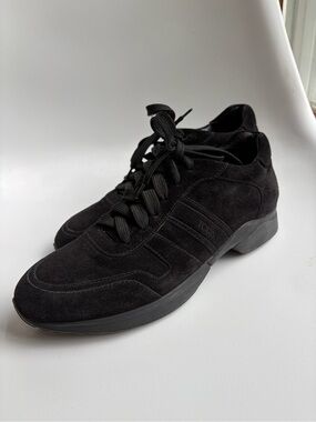 Tod's Black Suede Lace-Up Sneakers - Womens EU size 37.5 quiet luxury